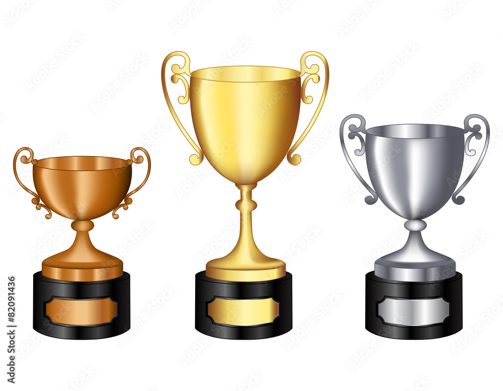 Trophy gold silver and bronze Trophy gold silver and bronze
