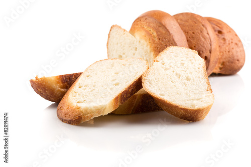 Bread slice isolated on white