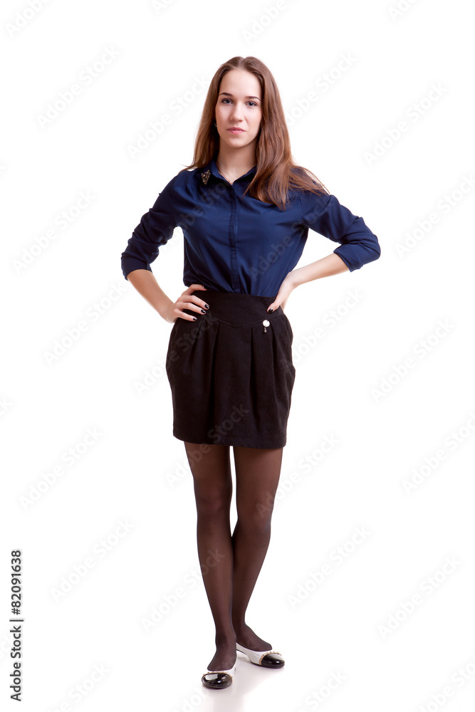 Full body student isolated over white background Full body student isolated over white background