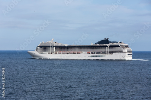 Cruise ship  leaving the harbor of Funchal at Madeira Island © Kruwt