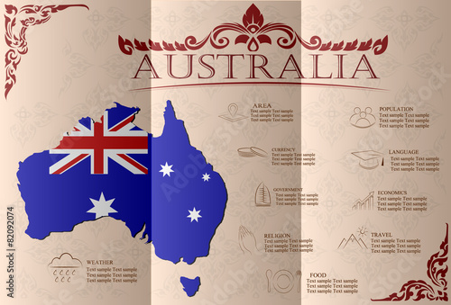 Australia infographics, statistical data, sights. Vector