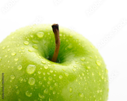 closeup isolated juicy green apple