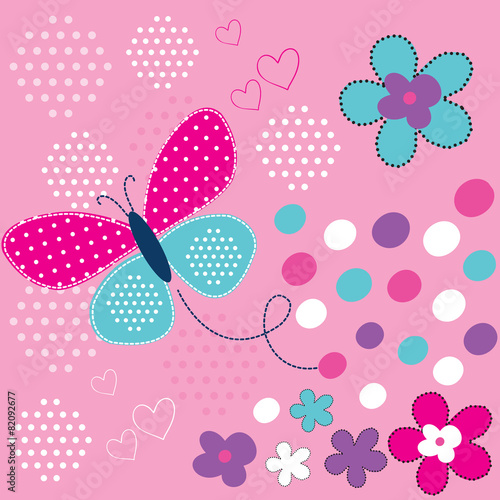 butterfly card vector illustration