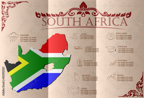 South Africa infographics, statistical data, sights. Vector
