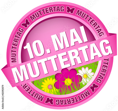 Button Banner Blumen "10. Mai Muttertag" pink