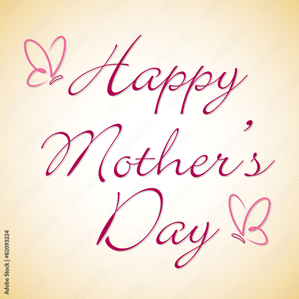 Happy Mother's Day butterfly typographic card in vector format.