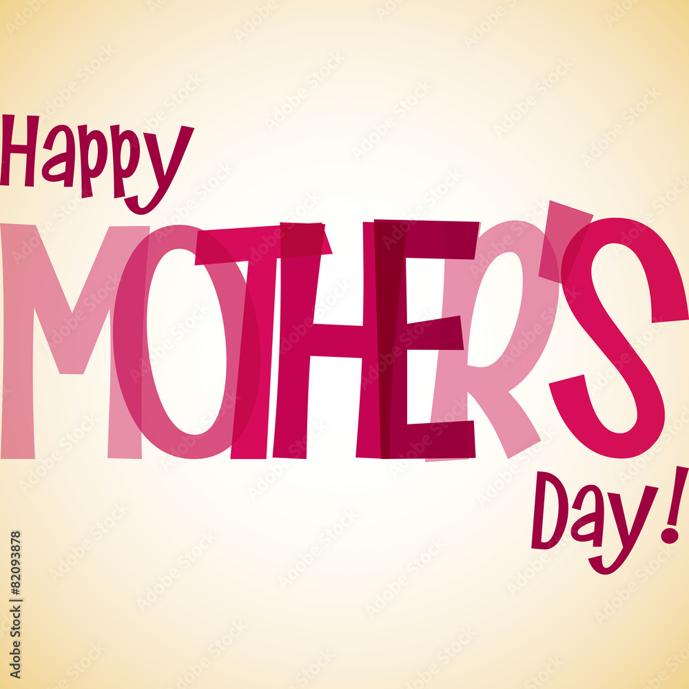 Fototapeta premium Bright typographic Mother's Day card in vector format.