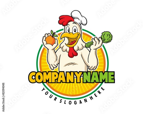 chicken cook logo image vector