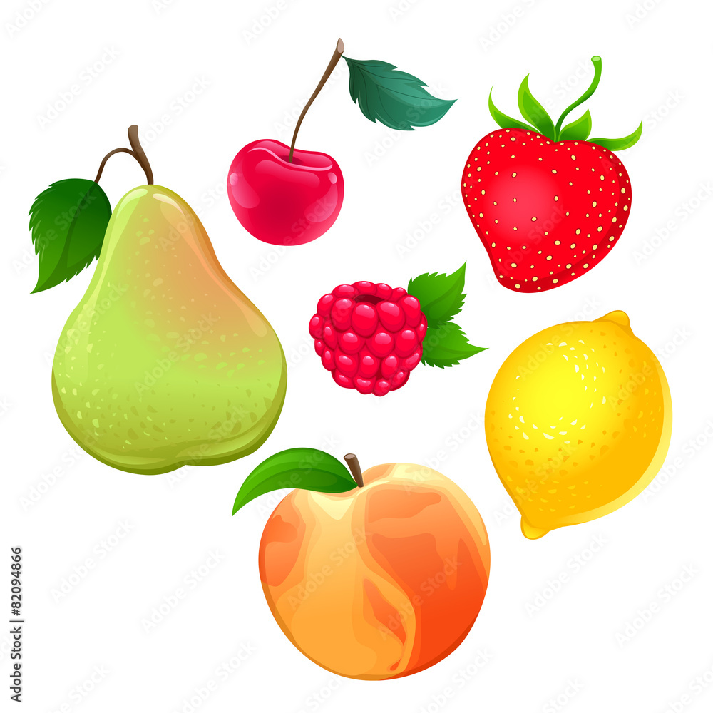 Set of different fruits Set of different fruits