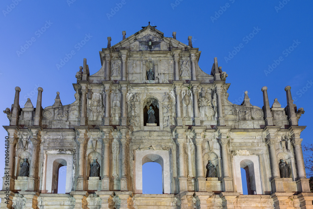 The ruins of St Paul church in Macau