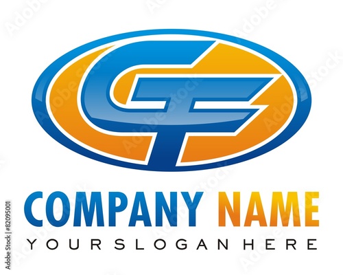 GF circle logo image vector
