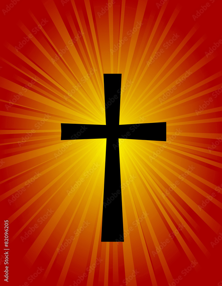 Cross on glowing background