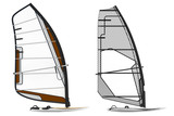 Windsurfing isolated. Boats