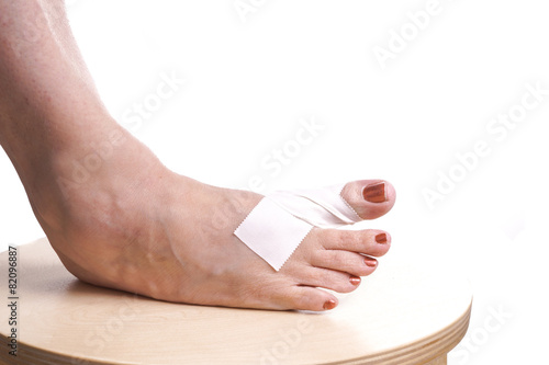 Foot with Therapeutic self adhesive tape