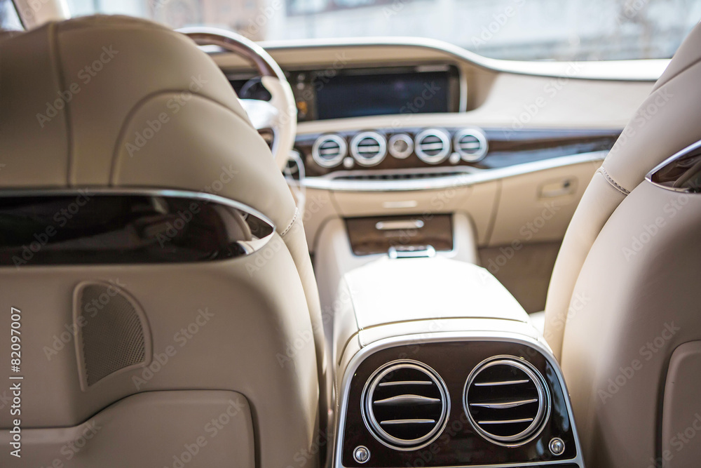 Modern car interior. Modern car interior.