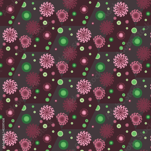 Vector seamless pattern with abstract flowers.