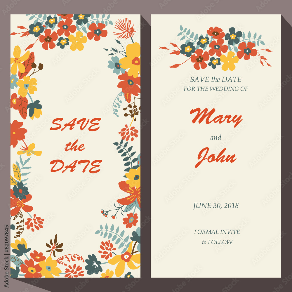 Obraz premium Vector card template for Save The Date, baby shower, mothers day