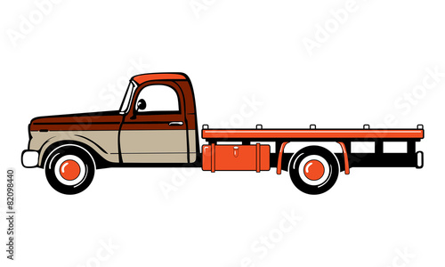 Pickup truck. Classic truck. Isolated vector illustration