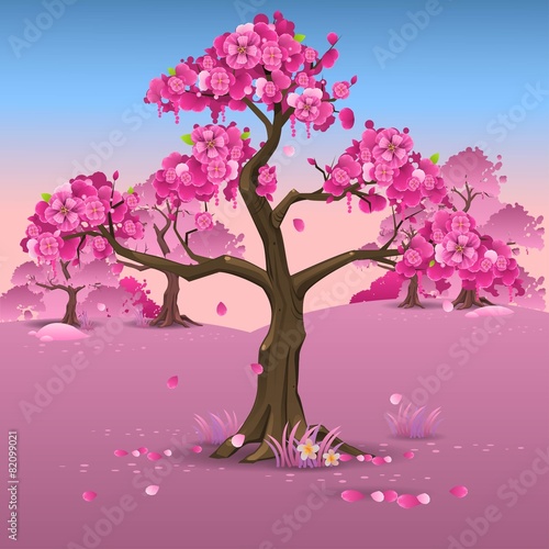 Japanese pink plum blossom