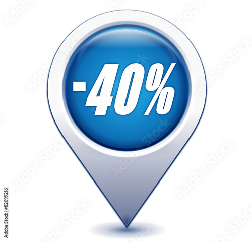 moins 40 pour 100 sur marqueur géolocalisation bleu