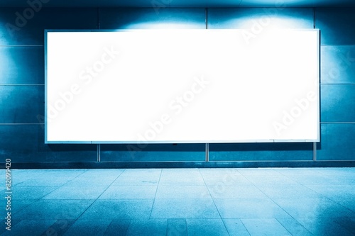 Blank billboard in underground passage © snvv
