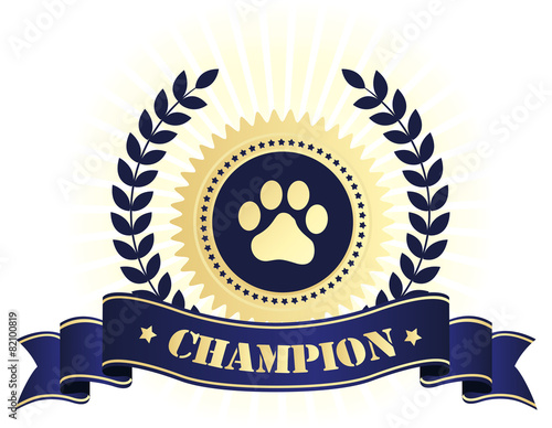 Champion seal with dog paw print