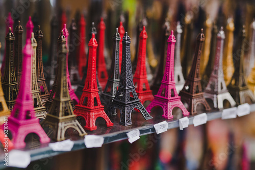 souvenir shop in Paris, small Eiffel towers for sale photo