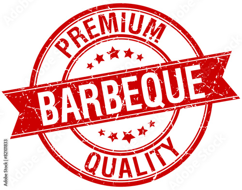 barbeque grunge retro red isolated ribbon stamp