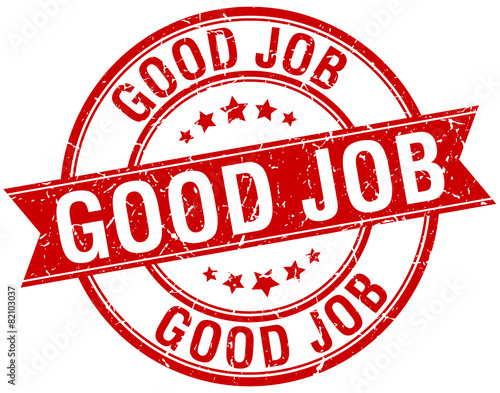 good job grunge retro red isolated ribbon stamp