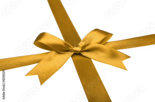 Gold ribbons with bow
