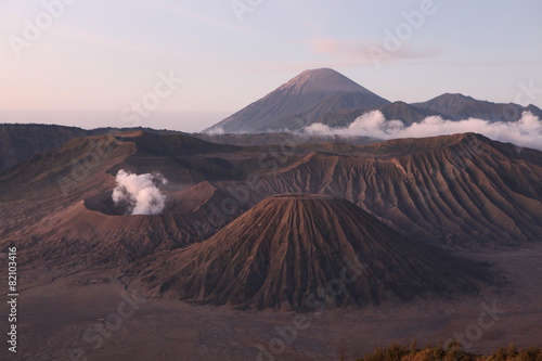 Sunrise over the Tengger Caldera in East Java, Indonesia.