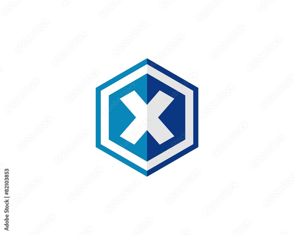 X hexagon logo icon template 2 X hexagon logo icon template 2