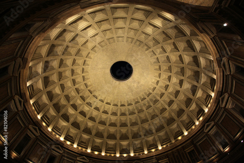 Dome of the Pantheon Temple in Rome, Italy.