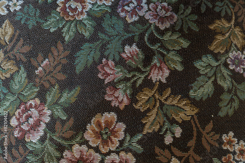 retro tapestry fabric pattern with classical image of the colorf