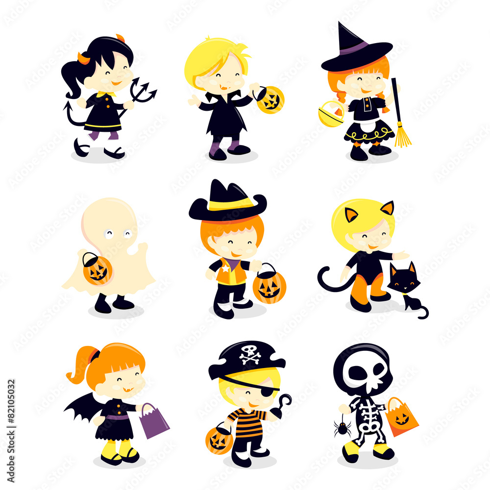 Halloween Kids Costume Icons Halloween Kids Costume Icons