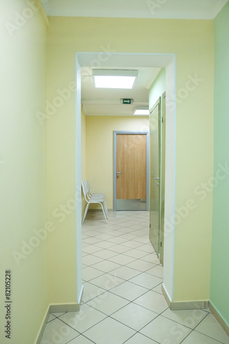 interior of a hospital hallway. photo