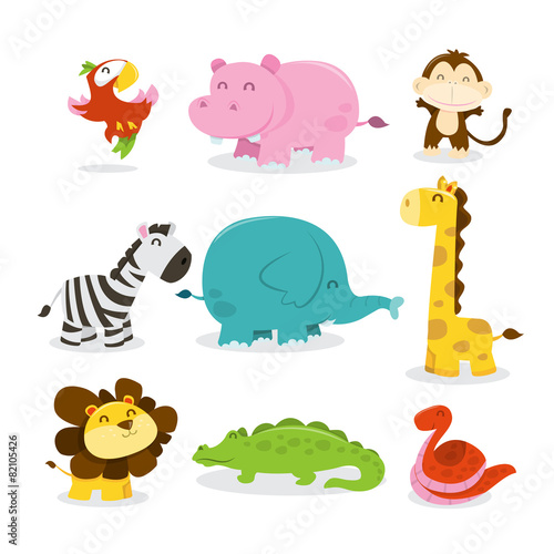 Happy Jungle Animals Icons