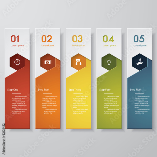 Design clean number banners template. Vector.