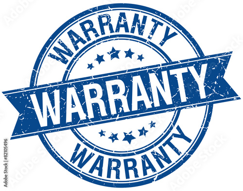 warranty grunge retro blue isolated ribbon stamp