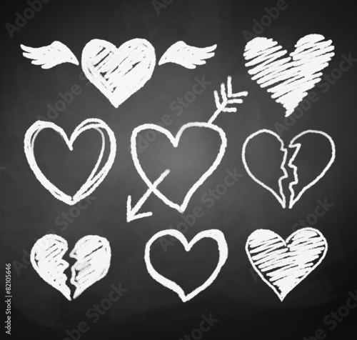 Chalked hearts.
