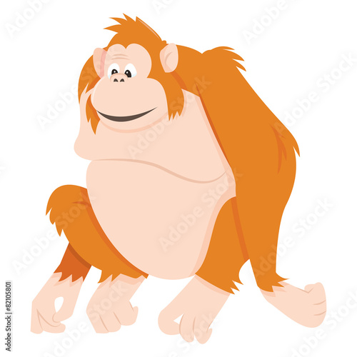 Cartoon Orang Utan Sitting Down