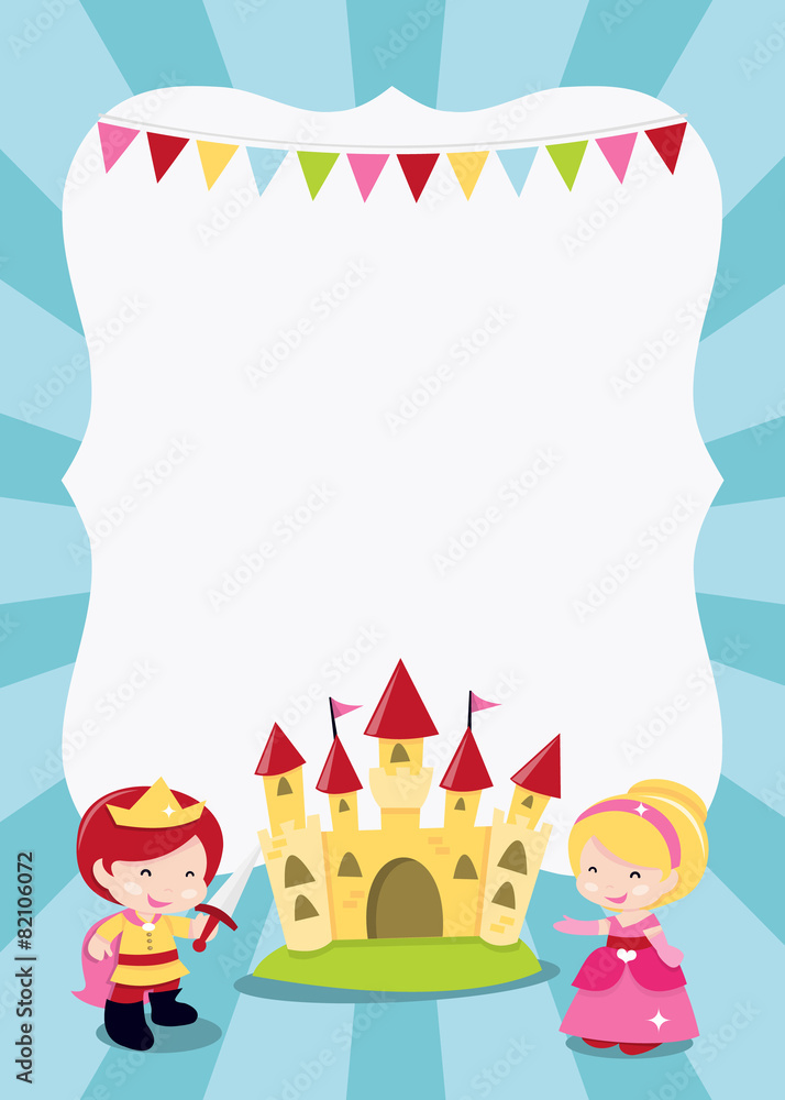 Fototapeta premium Princesses Prince Knight copy space