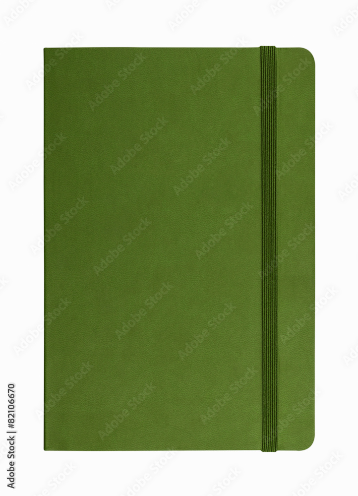 green leather notebook isolated on white background green leather notebook isolated on white background