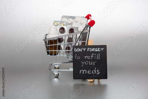 Принти на полотні Reminder to refill the meds