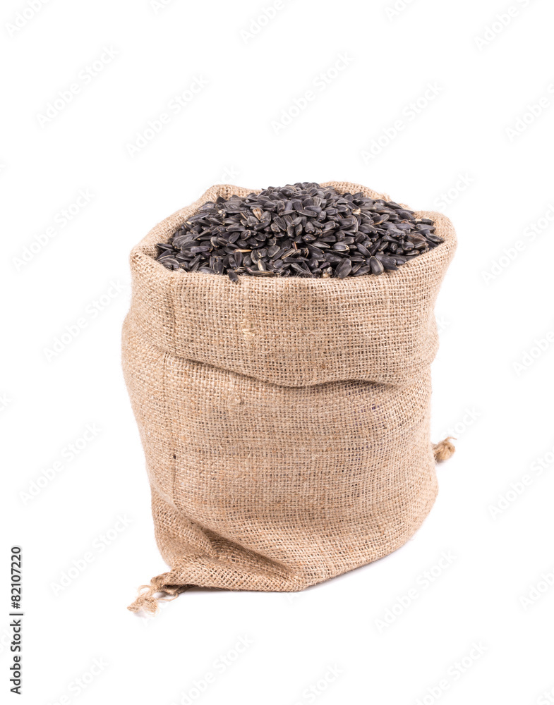 Sunflower seeds in sack Sunflower seeds in sack
