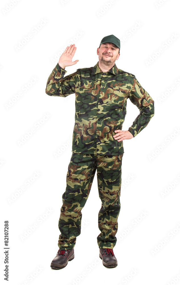Man in military vest Man in military vest