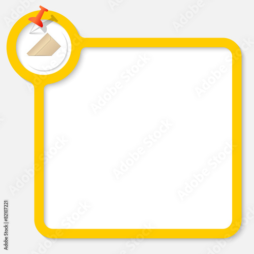 Yellow frame for your text and envelope