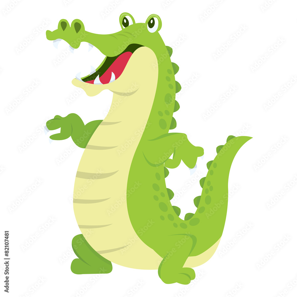 Naklejka premium Cartoon Happy Crocodile