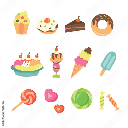 Sweet Desserts Icon Set