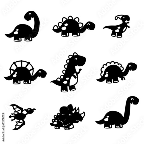 cute fun dinosaur set paper cut